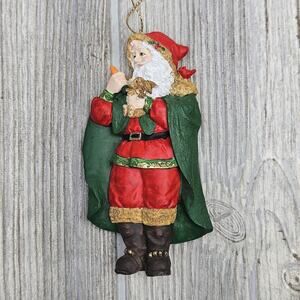 Silvestri‎ Santa Claus Ornament Christmas Decor Green Cape Bunny Carrot Cardinal